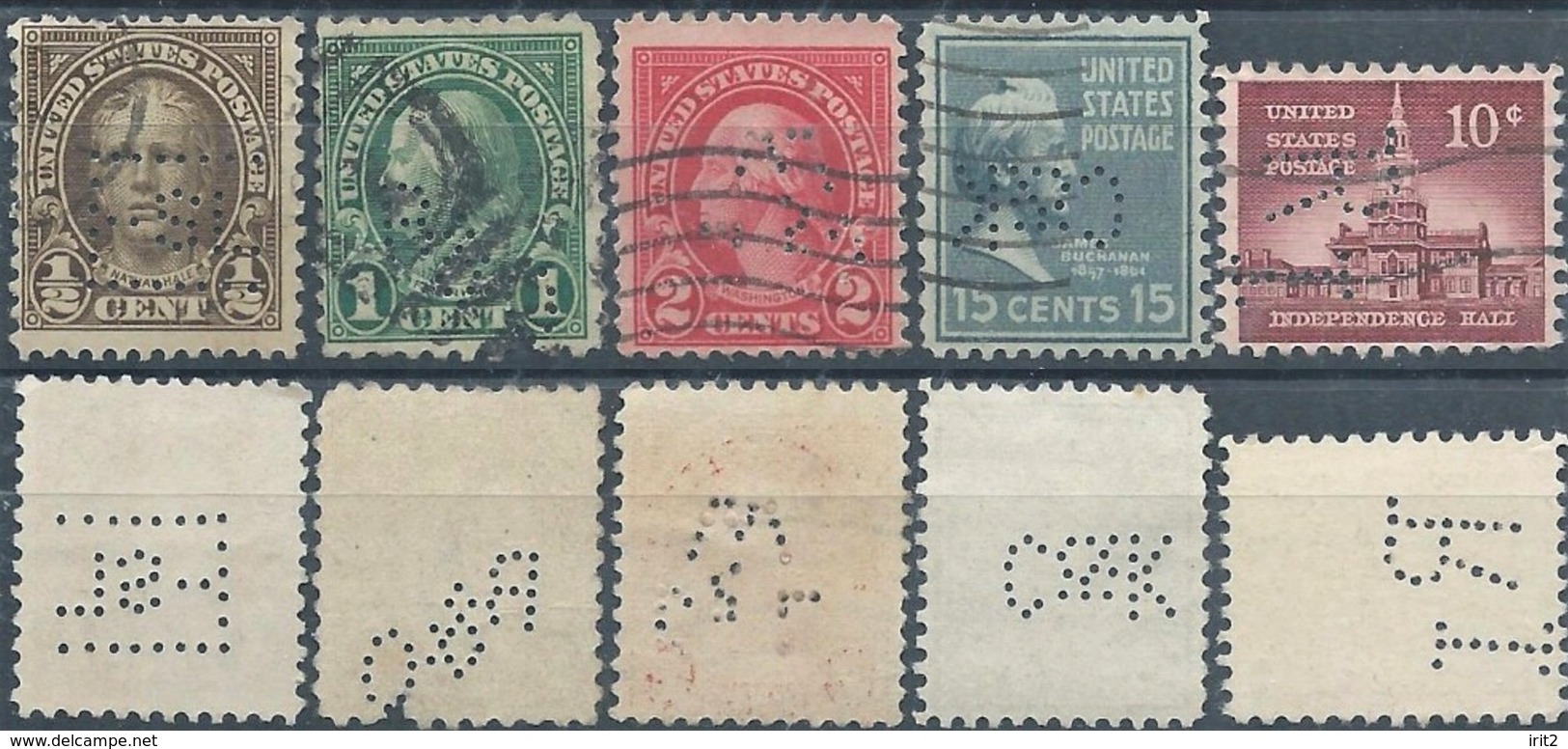 STAMPS STATI UNITI USA PERFIN - Zähnungen (Perfins)