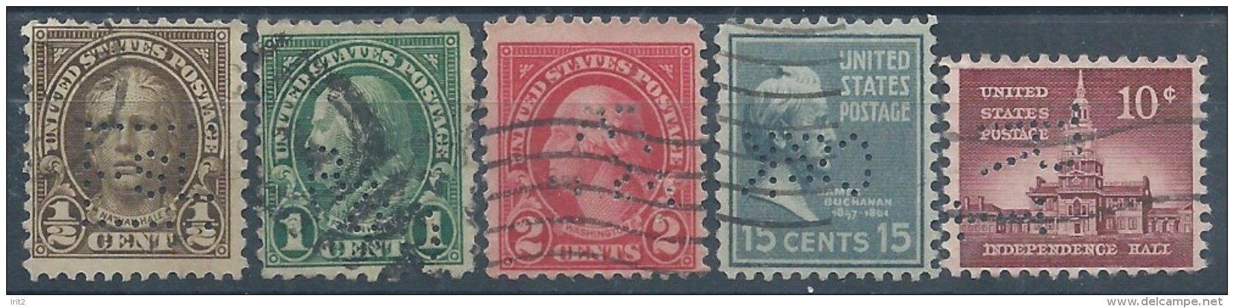 STAMPS STATI UNITI USA PERFIN - Zähnungen (Perfins)