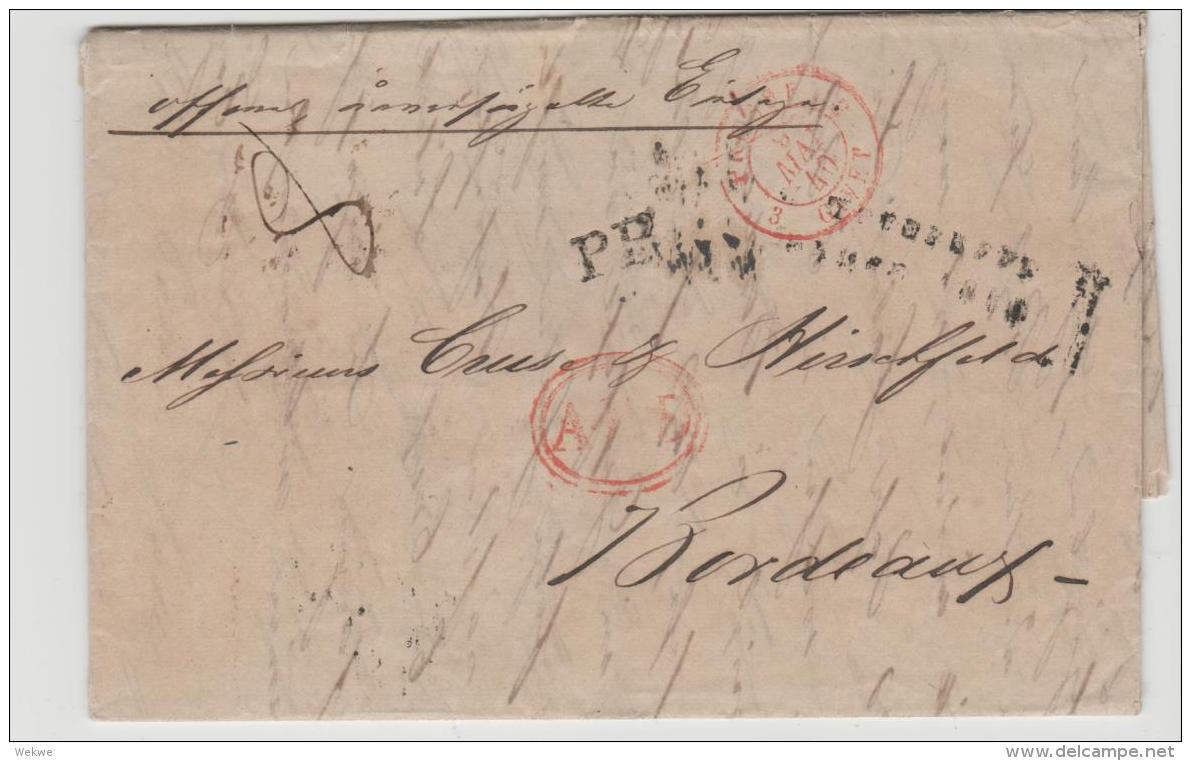 RL180 // - RUSSLAND -  Petersburg Nach  Bordeaux, Frankreich 1840, Franco - ...-1857 Préphilatélie