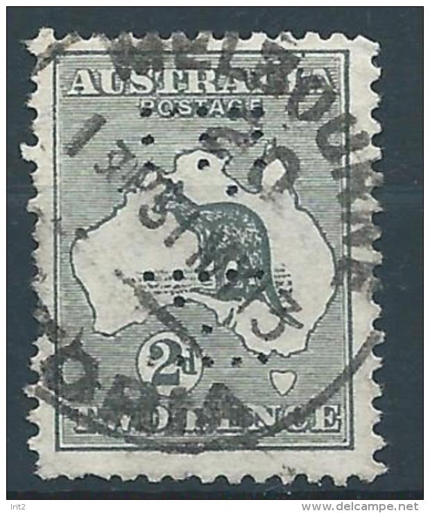 AUSTRALIA 1913 Kangaroo 2P ( PERFIN ) RAR - Perfins