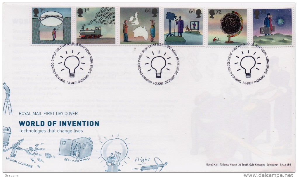 GB First Day Cover To Celebrate The World Of Invention 2007 - 2001-2010 Decimal Issues