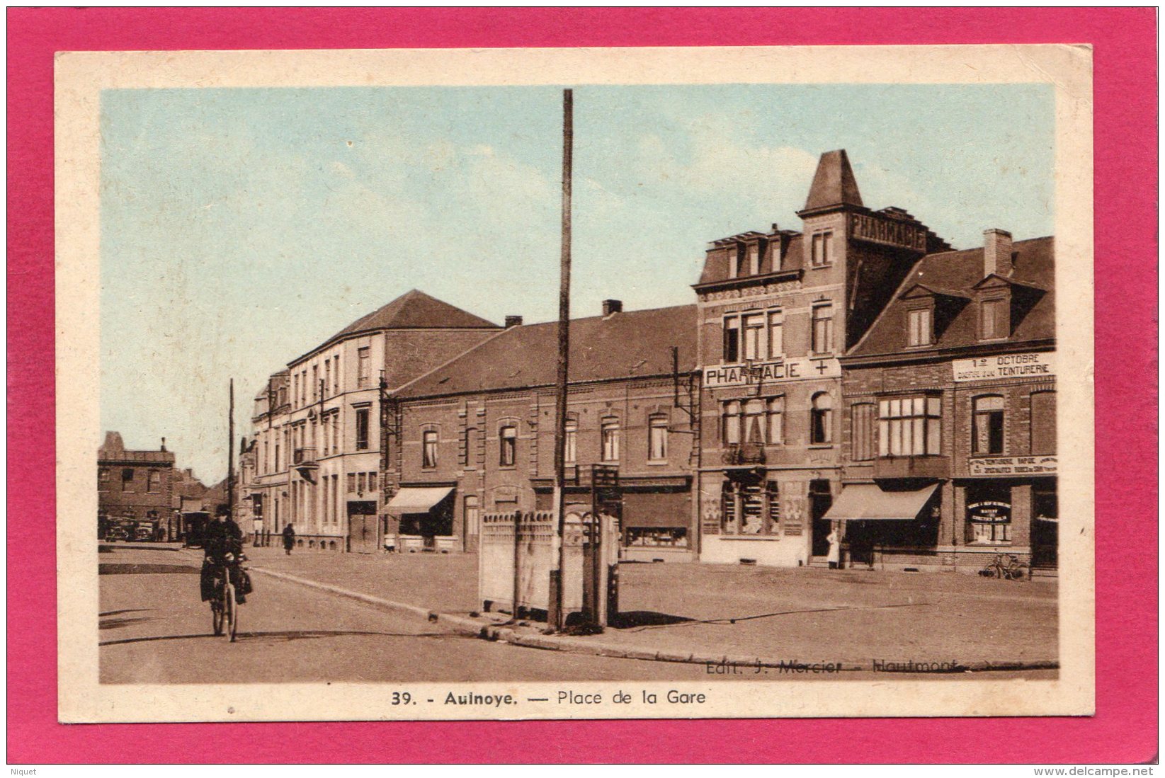 59 NORD AULNOYE, Place De La Gare, Animée, 1946,  (J. Mercier) - Aulnoye