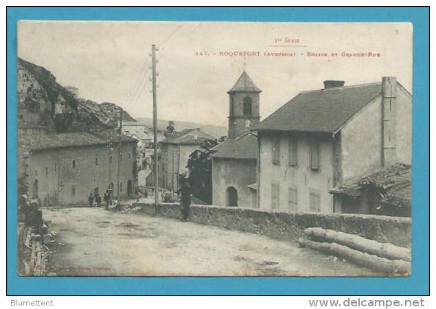 CPA 147 - Eglise Et Grande Rue ROQUEFORT 12 - Roquefort