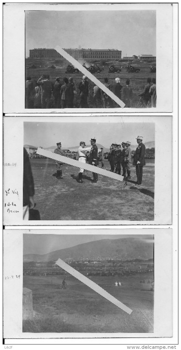 Damas Syrie Levant Défilé Du 14/07/1929 Remise De Décorations Par Le Gal.de La Brosse Automitrailleuses White 11 Vues - Guerre, Militaire