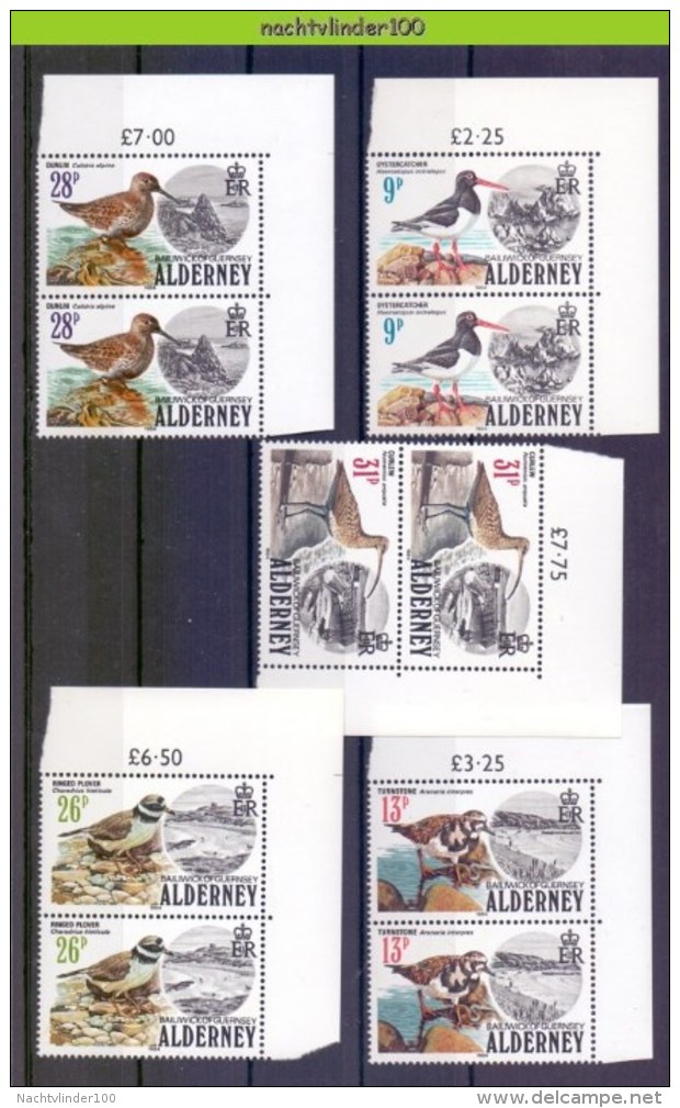 Mwe2225 FAUNA VOGELS PLOVER OYSTERCATCHER CURLEW BIRDS VÖGEL AVES OISEAUX ALDERNEY 1984 PF/MNH - Verzamelingen, Voorwerpen & Reeksen