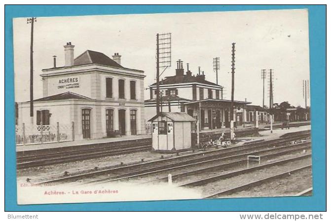CPA Chemin De Fer Train Gare De ACHERES 78 - Acheres