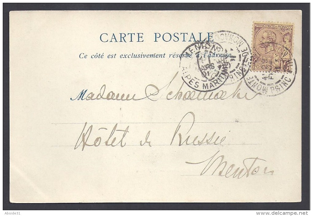 MONACO - N° 14  Sur Carte - Lettres & Documents