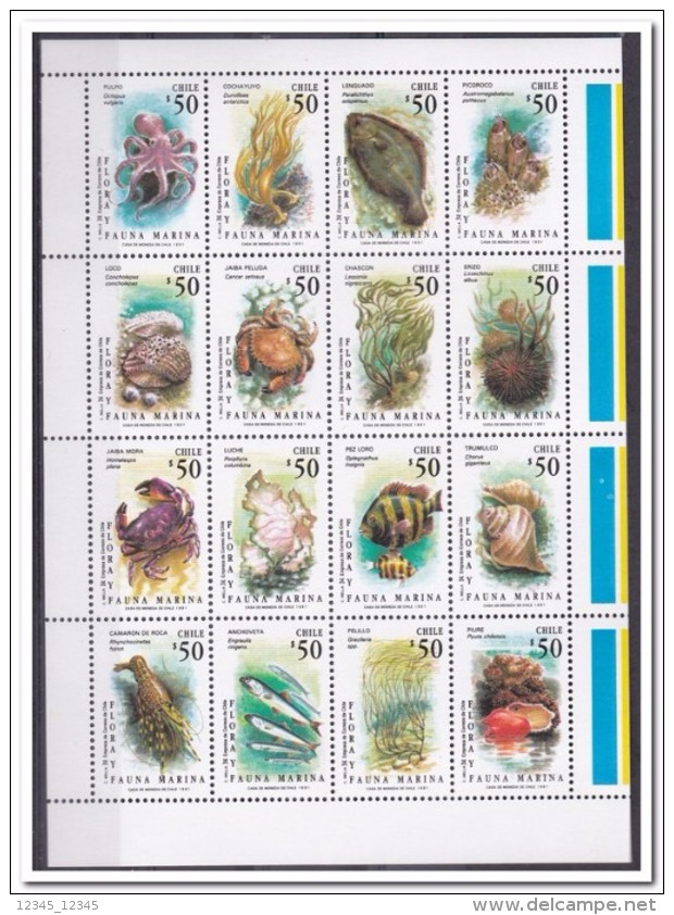 Chili 1991, Postfris MNH, Sealife - Chili