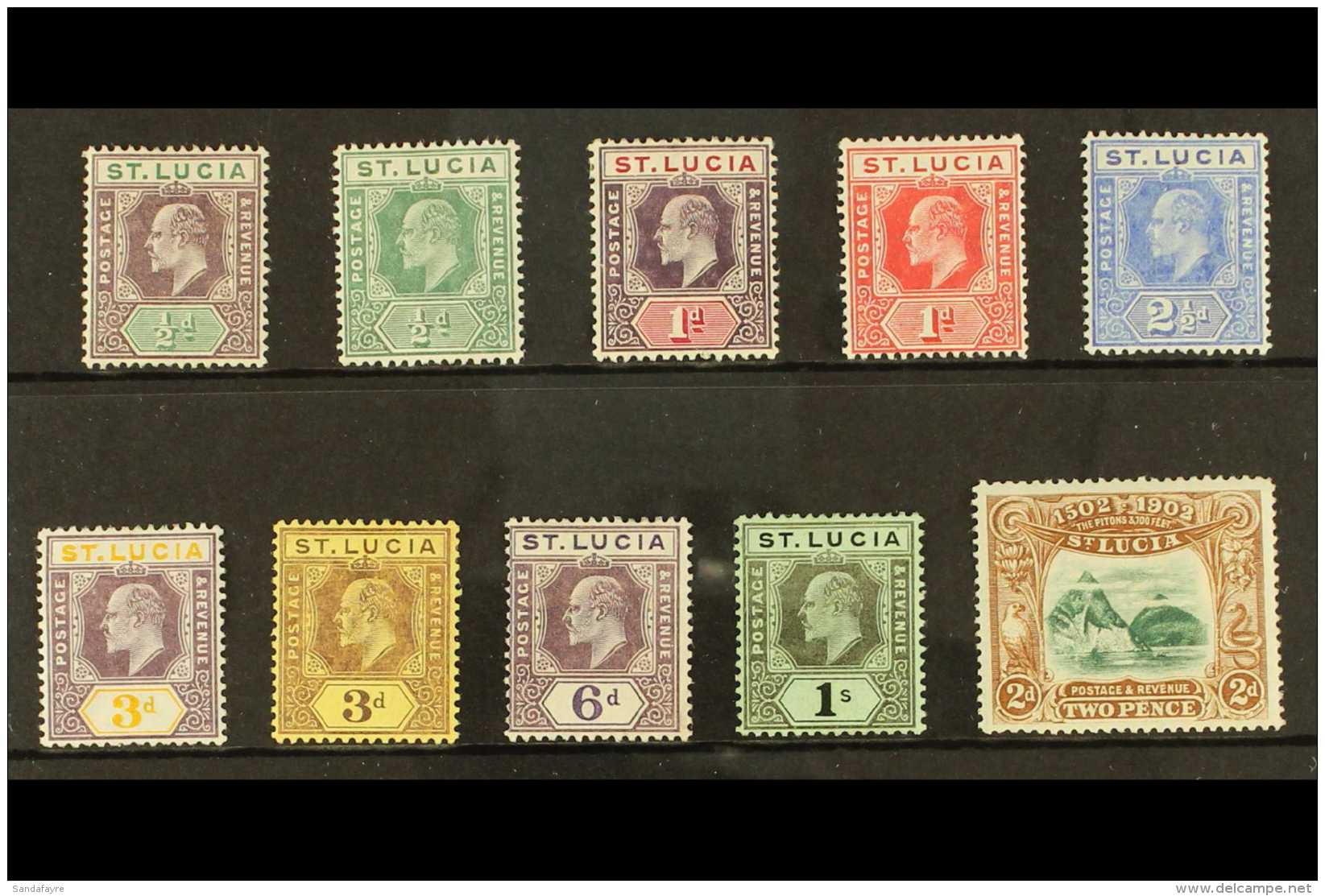 1902-10 KEVII Fine Mint Selection, All Different To 1s(10 Stamps) For More Images, Please Visit... - St.Lucia (...-1978)