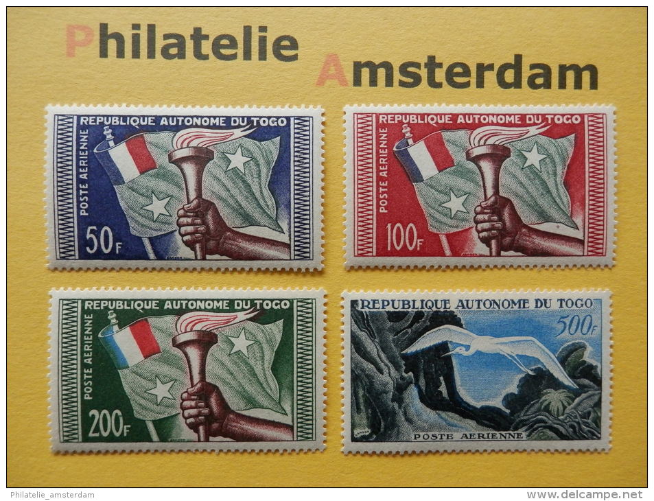 Togo 1957, AIRMAIL REPUBLIQUE AUTONOME / FLAGS FAUNA BIRDS: Mi 241-44, ** - Nuovi