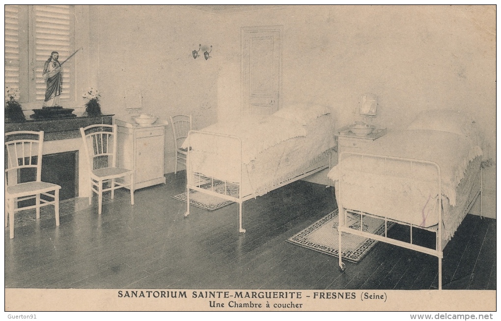 ( CPA 94 )  FRESNES  /  Sanatorium Sainte-Marguerite - Une Chambre à Coucher - - Fresnes