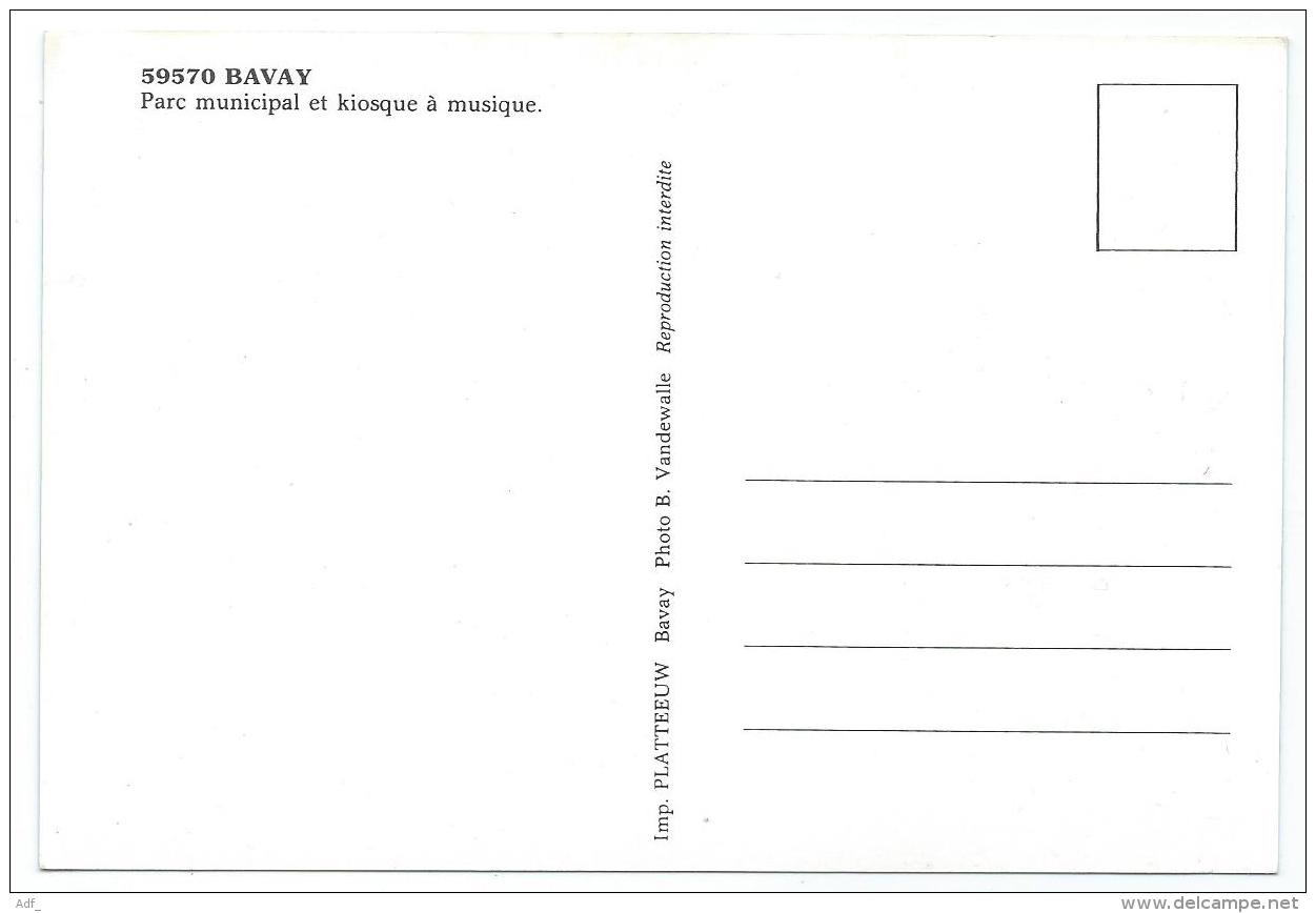 CP BAVAY, PARC MUNICIPAL ET KIOSQUE A MUSIQUE, NORD 59 - Bavay