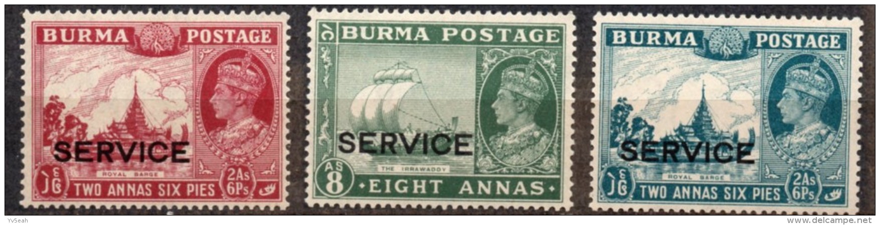 BURMA - 1939-46 - SC# O22, O23, O35 -CONDITION: MNH - OVERPRINTED - Birmanie (...-1947)