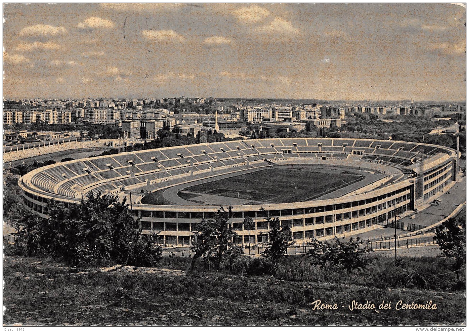 05218 "ROMA - STADIO DEI CENTOMILA" CART. POST. ORIG. SPEDITA 1962. - Estadios E Instalaciones Deportivas