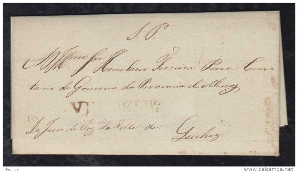 Brazil Brasil 1835 Offical Cover V.D. QUELUZ To OURO PRETO - Voorfilatelie