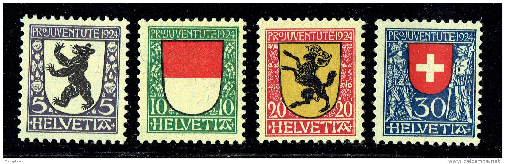 1924  Pro Juventute Ecussons Rhodes Intérieures, Soleure, Schaffhouse, Suisse   **  MNH - Neufs