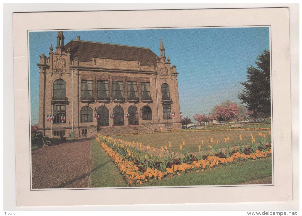 MARCQ EN BAROEUL 59 NORD - HOTEL DE VILLE ET TULIPES - AVEC TIMBRE  ADN - EDITION FLORISCOPE  LILLE - VOIR LES SCANNERS - Marcq En Baroeul