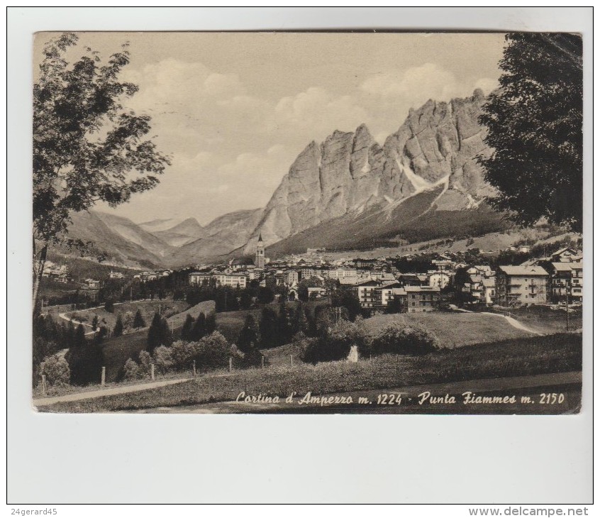 CPSM CORTINA D'AMPEZZO (Italie-Vénétie) - 1224 M Punta Fiammes 2150 M - Otros & Sin Clasificación