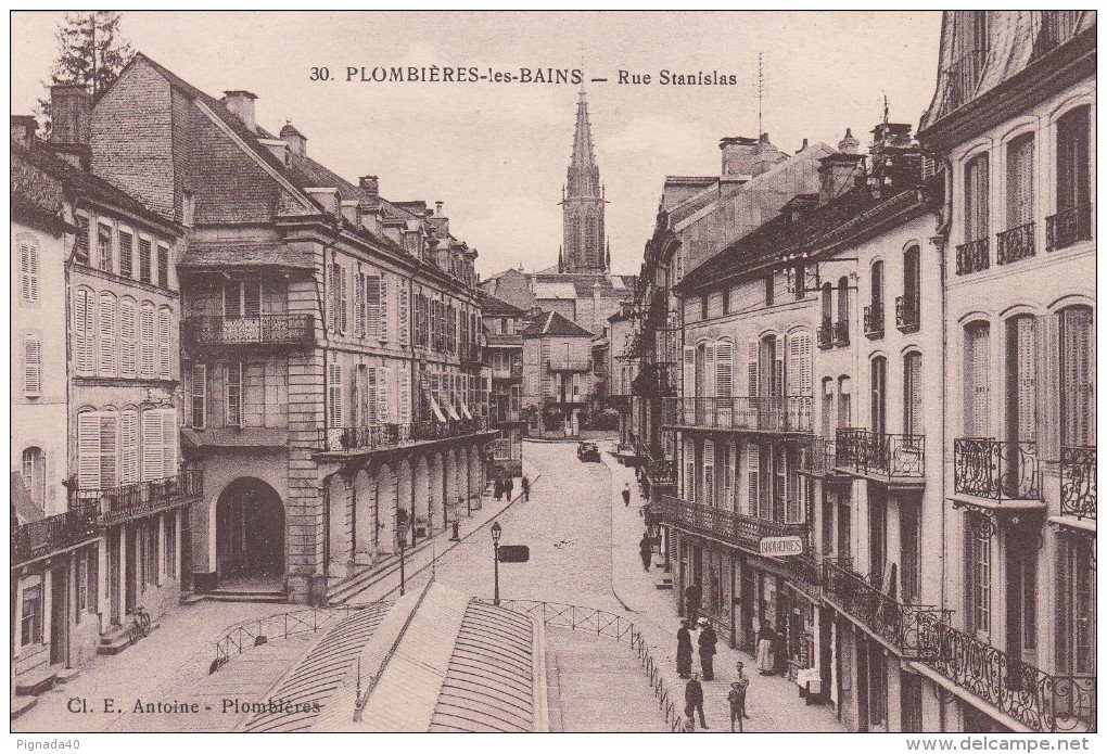 Cp , 88 , PLOMBIÈRES-les-BAINS , Rue Stanislas - Plombieres Les Bains