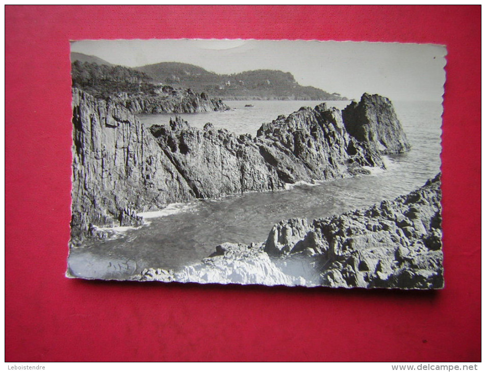 CPSM PHOTO GLACEE LA CORNICHE D'OR LES ROCHERS ROUGES DANS LE TRAYAS  VOYAGEE TIMBRE - Autres & Non Classés