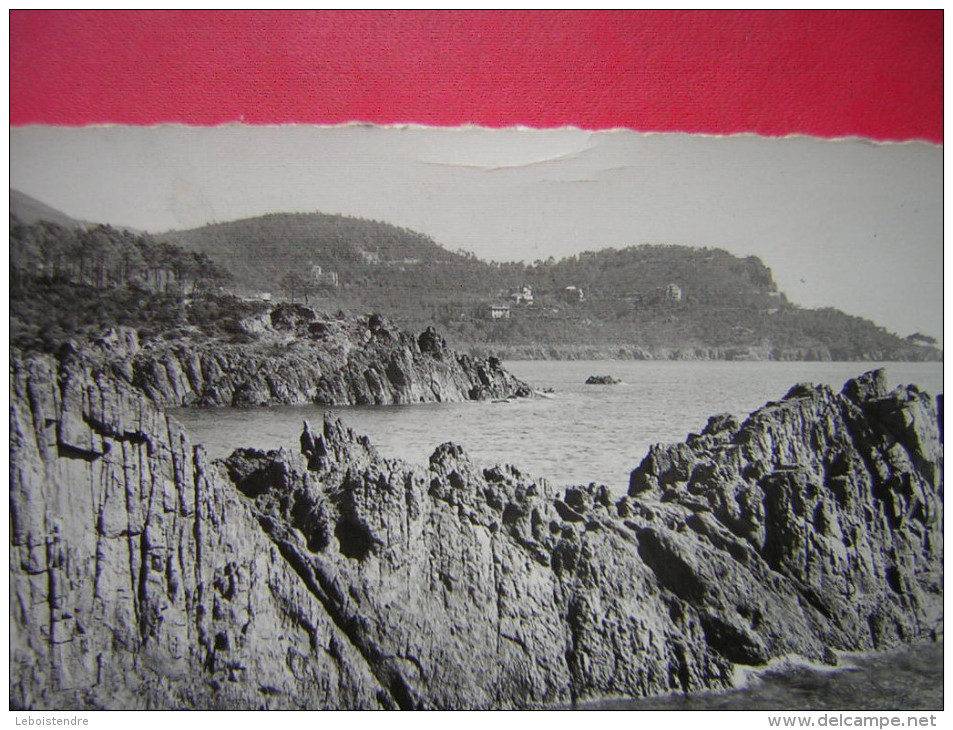 CPSM PHOTO GLACEE LA CORNICHE D'OR LES ROCHERS ROUGES DANS LE TRAYAS  VOYAGEE TIMBRE - Autres & Non Classés