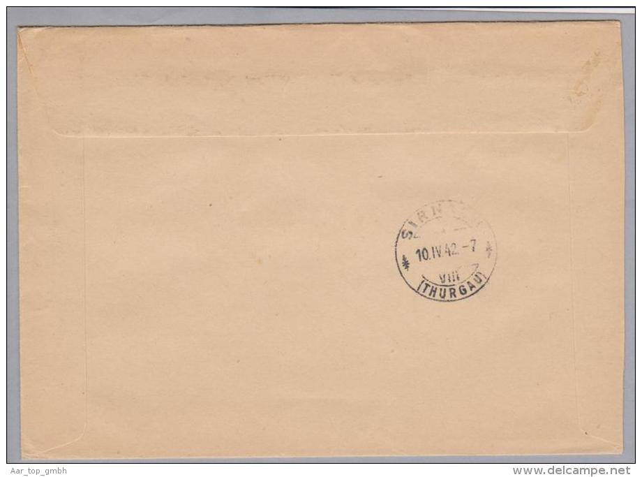 Schweiz KSZ Zusammendruck 1942-04-08 NN-Brief M.Altstoff VB Zu#256 I - Se-Tenant