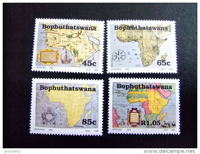 AFRIQUE DU SUD BOPHUTHATSWANA 1993 Cartes Ancienennes Antiguos Mapas Yvert Nº 302 / 305 ** MNH - Bofutatsuana