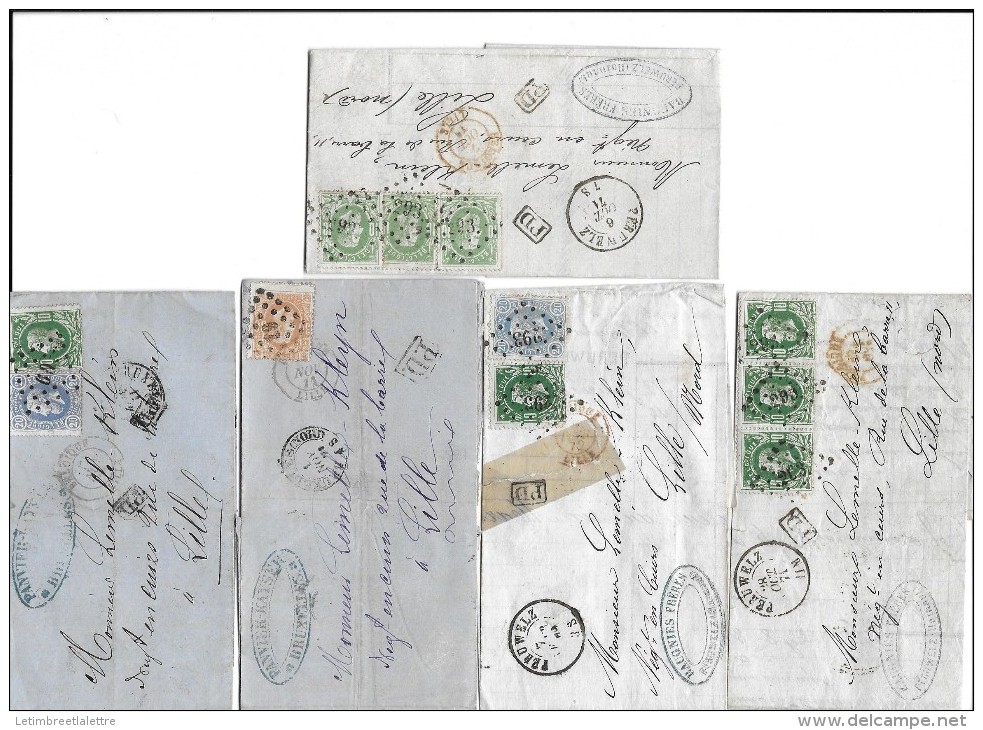 Lot De 5 Lettres - Other & Unclassified