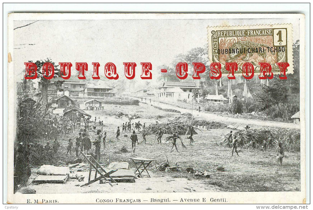 CONGO - BANGUI - AVENUE E. GENTIL  TRAVAUX AGRICOLES - OUBANGUI CHARI - Edit. EM Paris En BON ETAT - DOS SCANNE - Central African Republic