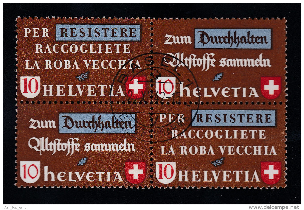 Schweiz KSZ Zusammendruck 1942 Zu#256I VB Gestempelt Altstoff - Se-Tenant