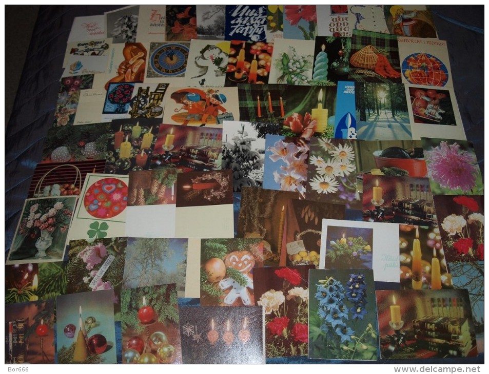 LARGE LOT ESTONIA Soviet-era GREETING CARDS 1960-1989 - 520 DIFFERENT CARDS - 500 Karten Min.