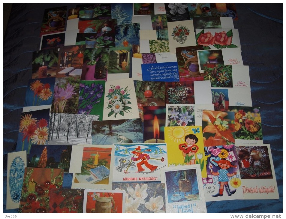 LARGE LOT ESTONIA Soviet-era GREETING CARDS 1960-1989 - 520 DIFFERENT CARDS - 500 Postkaarten Min.