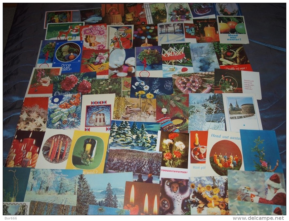 LARGE LOT ESTONIA Soviet-era GREETING CARDS 1960-1989 - 520 DIFFERENT CARDS - 500 CP Min.