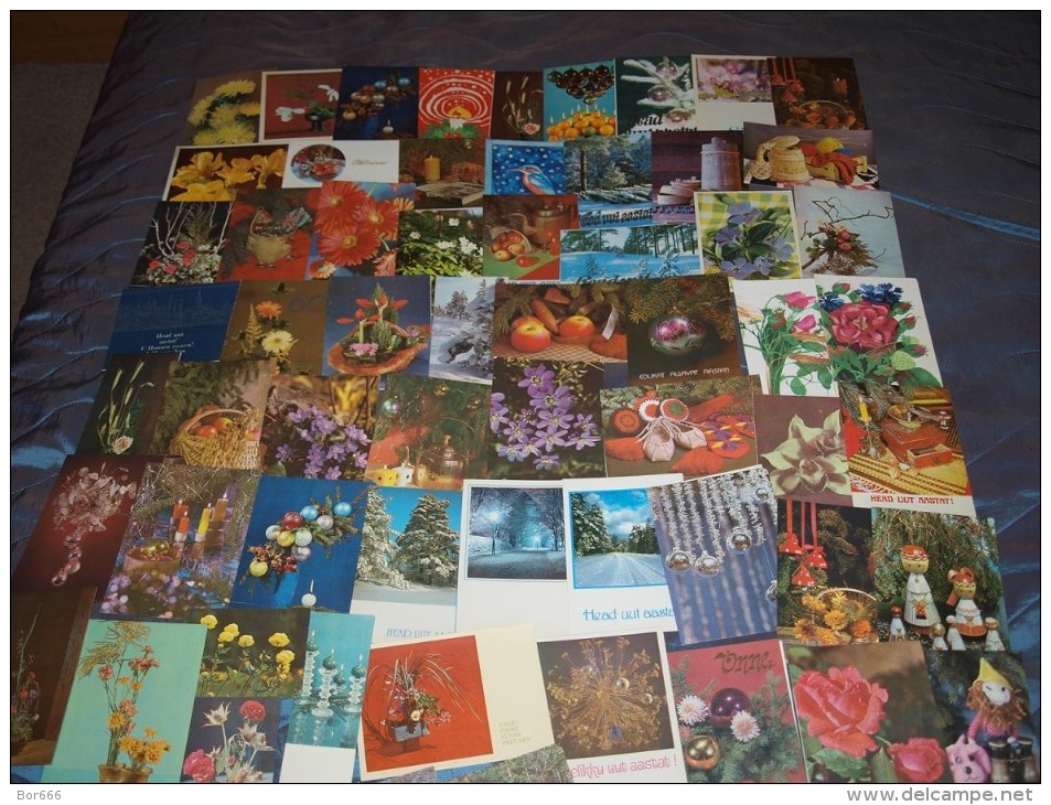 LARGE LOT ESTONIA Soviet-era GREETING CARDS 1960-1989 - 520 DIFFERENT CARDS