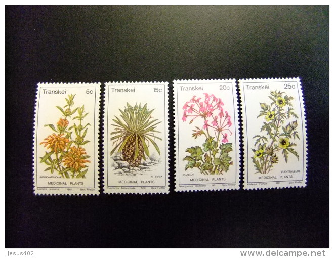 AFRIQUE DU SUD TRANSKEI 1981 Flora Flore Plantas Medicinales Yvert Nº 88 / 91 ** MNH - Transkei