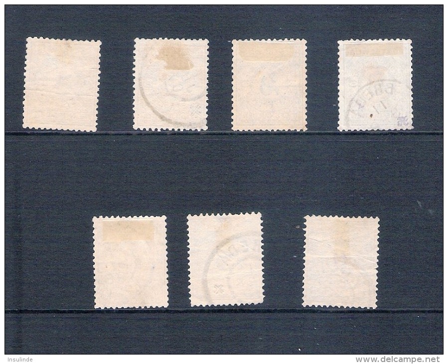 Nederland Postbewijszegels 1 t/m 7 1884, gestempeld, N° PW 1-7