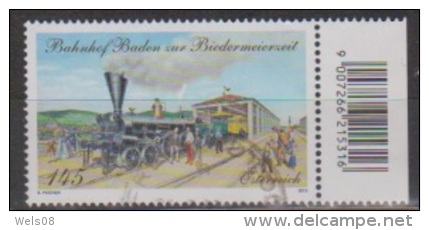 Österreich 2013: "Bahnhof Baden Zur Biedermeierzeit" Gestempelt (siehe Foto/Scan) - Gebraucht