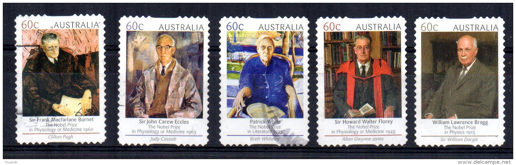 Australia - 2012 - Australian Nobel Prize Winners (Self Adhesive) - Used - Oblitérés