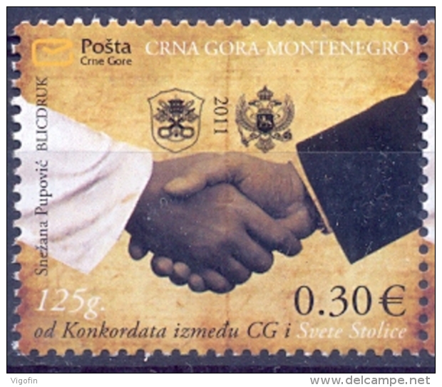 CG 2011-280 125A°KONKORDAT, MONTENEGRO CRNA GORA, 1 X 1v, MNH - Montenegro