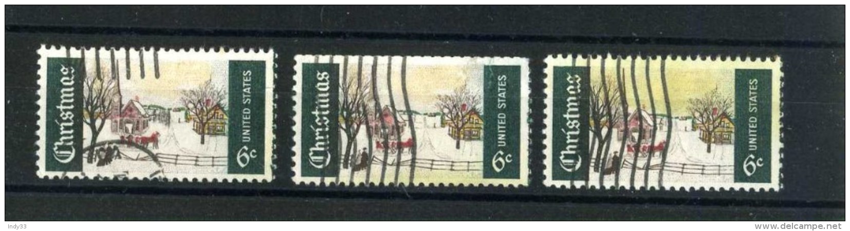 - ETATS UNIS 1961/70 . TIMBRE CHRISTMAS 1969 . VARIANTES DE COULEURS . - Errors, Freaks & Oddities (EFOs)