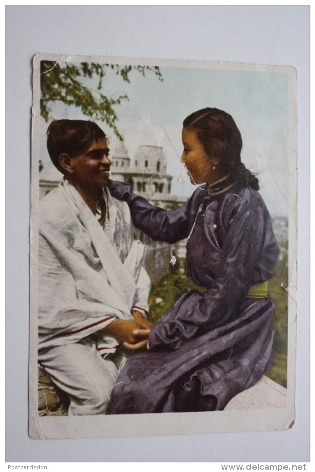 Mongolia.  Friendship Between Mongolia And India  - Old Postcard 1954 - Mongolia