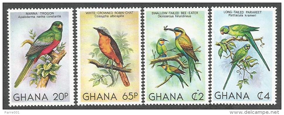 Ghana 1981 Trogon Robin Bee-eater Parakeet Michel 872A-75A Mint Set - Ghana (1957-...)