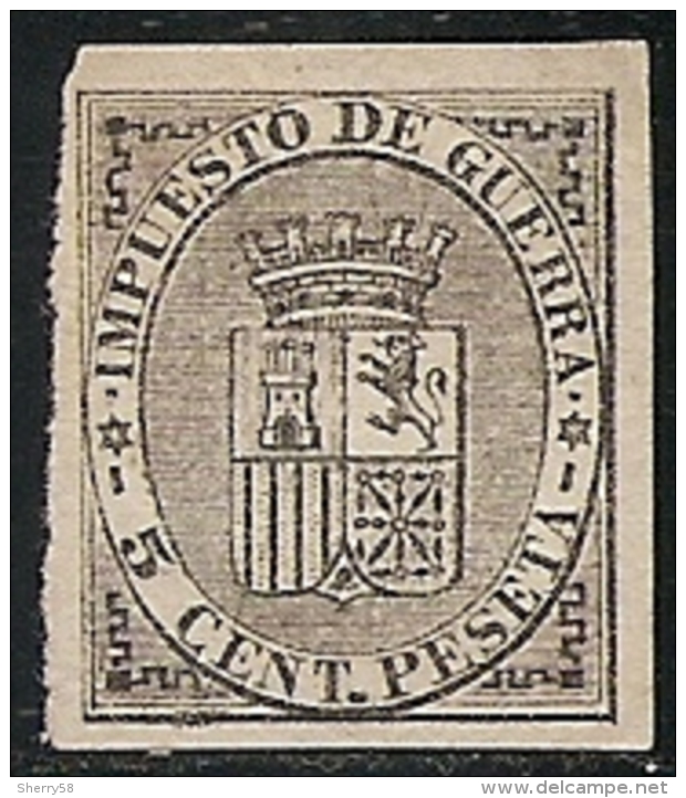 1874-ED. 141 S - I REPÚBLICA- ESCUDO DE ESPAÑA 5 CENT. NEGRO Sin Dentar-NUEVO SIN Goma- MNG - Used Stamps