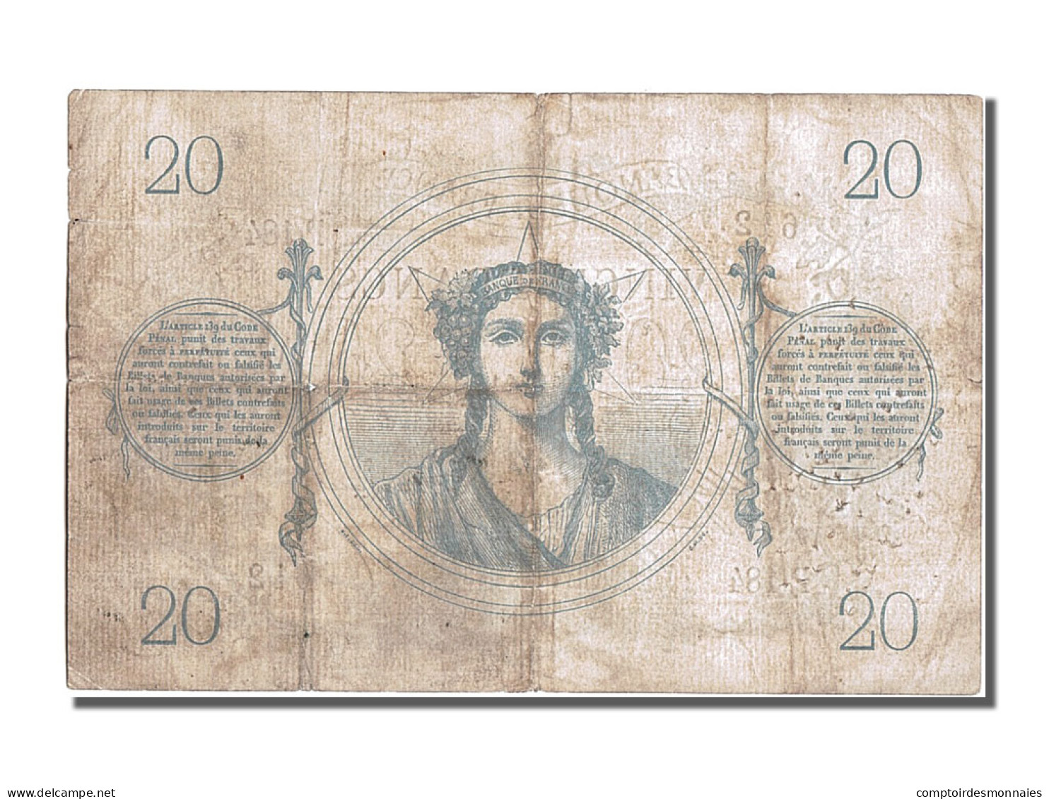 Billet, France, 20 Francs, ...-1889 Circulated During XIXth, 1871, 1871-08-31 - ...-1889 Franchi Antichi Circolanti Durante Il XIX Sec.