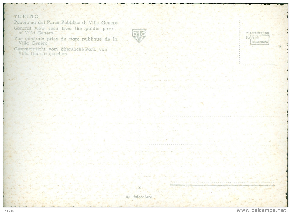 Torino. Panorama Dal Parco Pubblico Di Villa Genero. 396 - Parks & Gärten