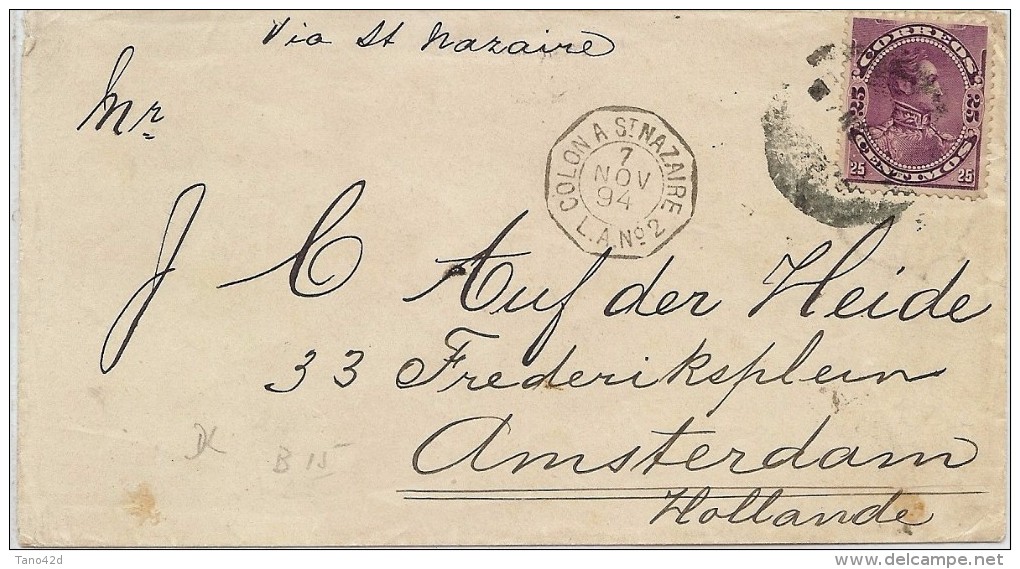 LBL37FR -  VENEZUELA LETTRE A DESTINATION D'AMSTERDAM NOVEMBRE 1894 - Venezuela