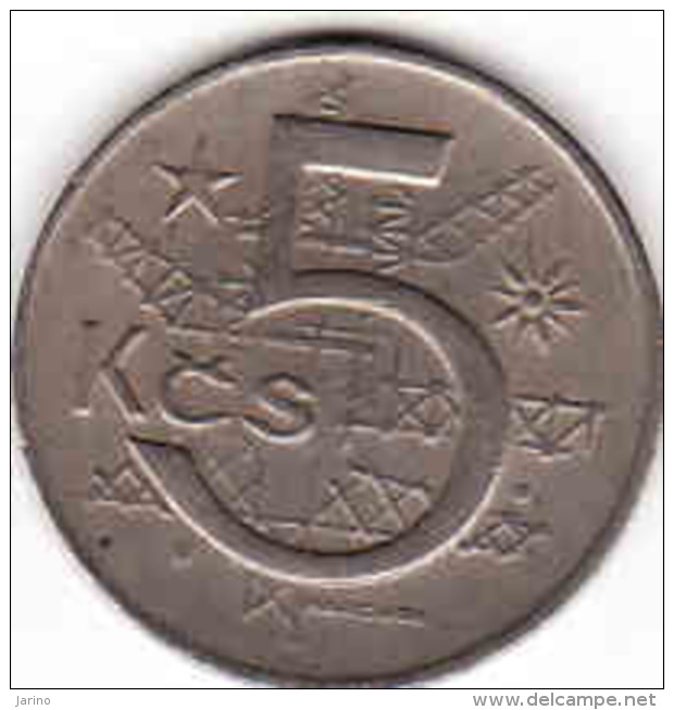 Tschechoslowakei- Tchécoslovaquie 1989, 5 Korun - Crown - Krone - Tschechoslowakei