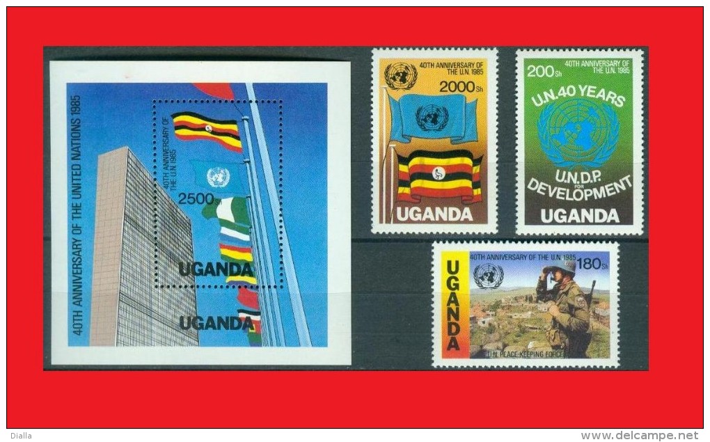 OUGANDA - UGANDA 1986, UNO UN NU ONU  Drapeau Flag Peace Soldier Paix Soldat MNH ** - UNO