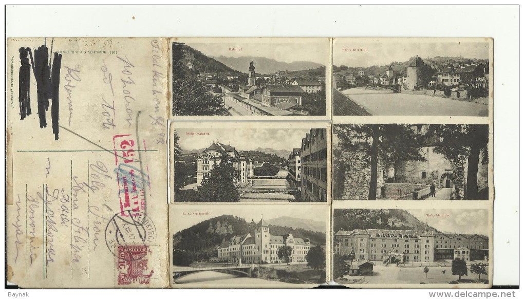 VOR73   --  FELDKIRCH  --  3 - FACHE KARTE, INTERESANT , MIT 6 KLEINE P K. U. K.   ZENSURSTELLE  152 FELDKIRCH  --  1917 - Feldkirch