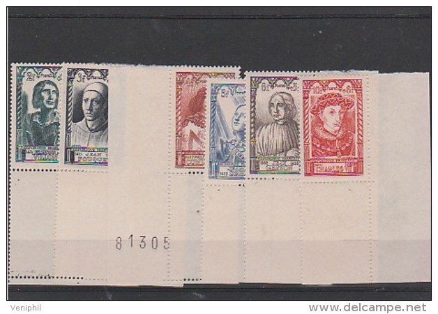 CELEBRITES DU XV E SIECLE - N° 765 -770 - NEUF XX- BORD DE FEUILLE  ANNEE 1946 - Ongebruikt